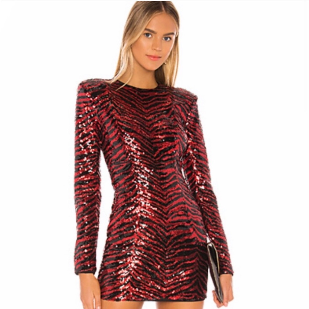 Kailani mini dress, sequin black and red NBD dress